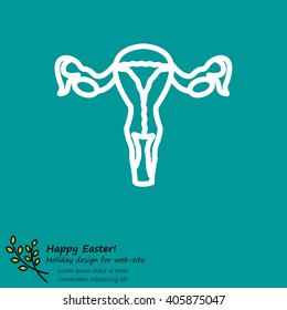 Web line icon. Uterus.