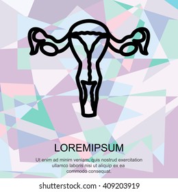 Web line icon. Uterus.