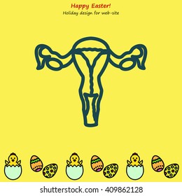 Web line icon. Uterus.