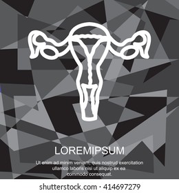 Web line icon. Uterus.