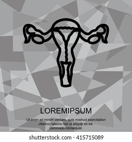 Web line icon. Uterus.