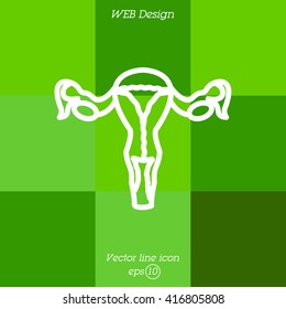 Web line icon. Uterus.