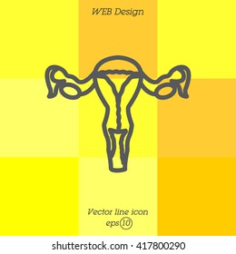 Web line icon. Uterus.