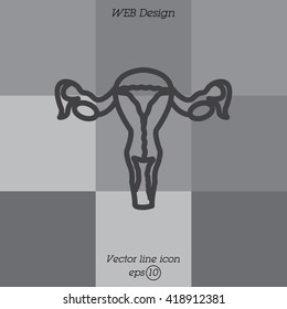 Web line icon. Uterus.