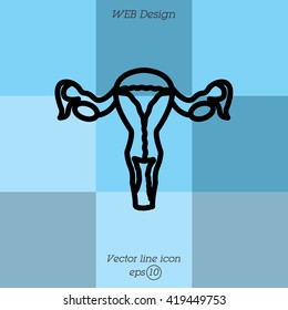 Web line icon. Uterus.