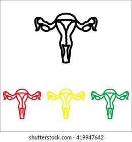 Web line icon. Uterus.