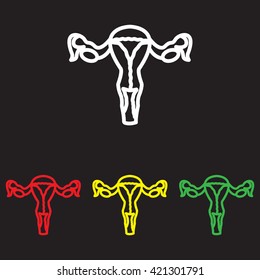 Web line icon. Uterus.