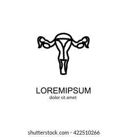 Web line icon. Uterus.