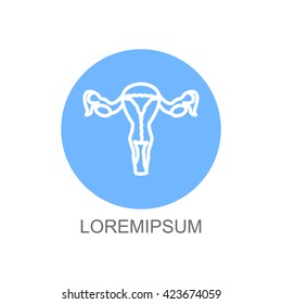 Web line icon. Uterus.