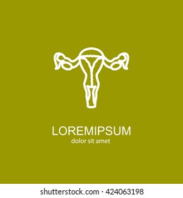 Web line icon. Uterus.