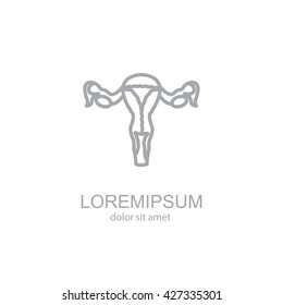 Web line icon. Uterus.