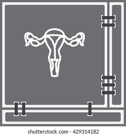 Web line icon. Uterus.