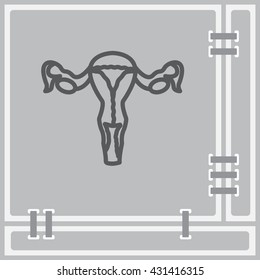 Web line icon. Uterus.
