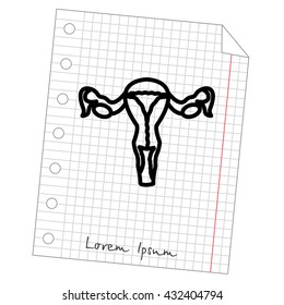 Web line icon. Uterus.
