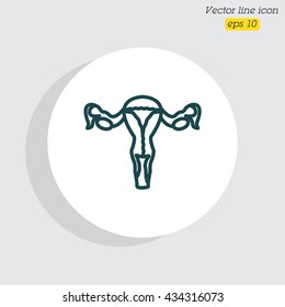 Web line icon. Uterus.