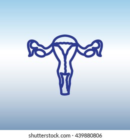Web line icon. Uterus.