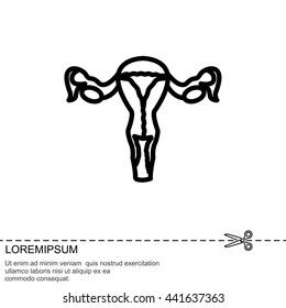 Web line icon. Uterus.