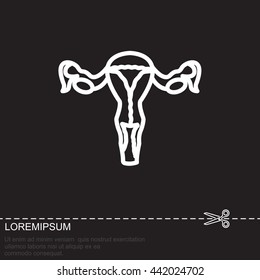 Web line icon. Uterus.