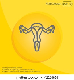 Web line icon. Uterus.