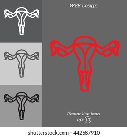 Web line icon. Uterus.