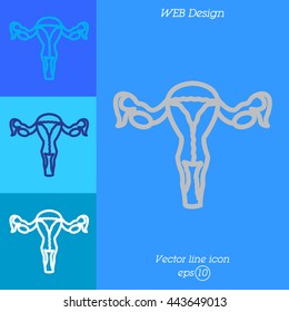 Web line icon. Uterus.