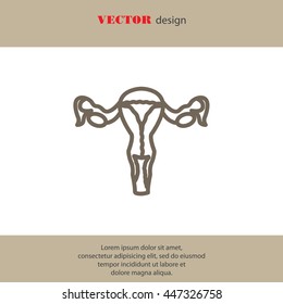 Web line icon. Uterus.