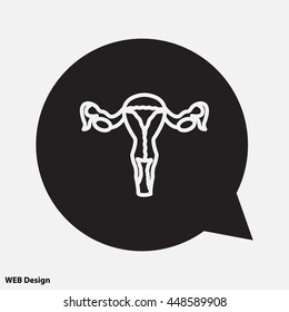 Web line icon. Uterus.