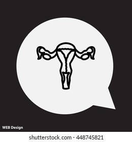 Web line icon. Uterus.