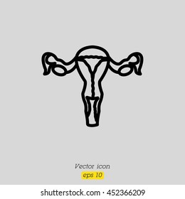 Web line icon. Uterus.