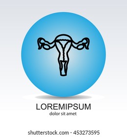 Web line icon. Uterus.