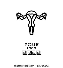 Web line icon. Uterus.