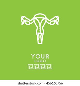 Web line icon. Uterus.