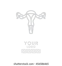 Web line icon. Uterus.