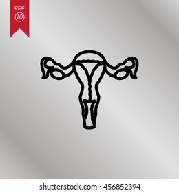 Web line icon. Uterus.