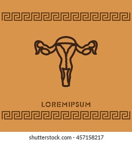 Web line icon. Uterus.