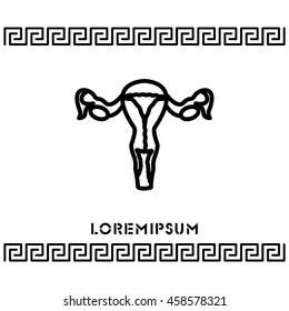 Web line icon. Uterus.