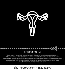 Web line icon. Uterus.
