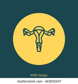 Web line icon. Uterus.
