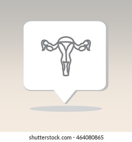 Web line icon. Uterus.