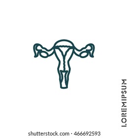 Web line icon. Uterus.