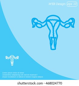 Web line icon. Uterus.