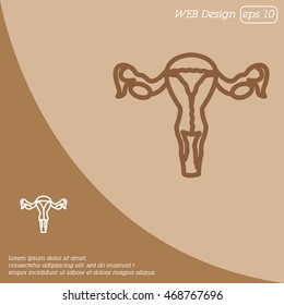Web line icon. Uterus.