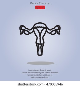 Web line icon. Uterus.