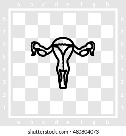 Web line icon. Uterus.