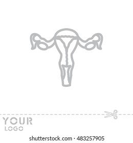 Web line icon. Uterus.