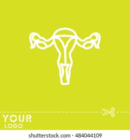 Web line icon. Uterus.