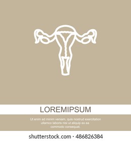 Web line icon. Uterus.