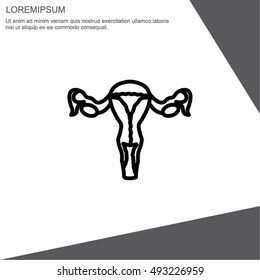 Web line icon. Uterus.