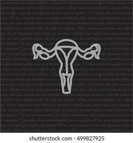 Web line icon. Uterus.