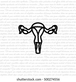 Web line icon. Uterus.